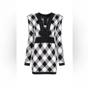 chinese dress ladies BALMAIN Short Lace-up Dress  Petite Chrie